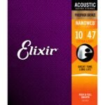 Elixir 16002 Nanoweb Phosphor Bronze Acoustic Guitar Strings, Extra Light, 10-47 - Gambar 3
