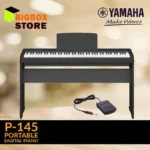 Yamaha P145 Piano Digital + Stand Kayu + Pedal Sustain FC5A