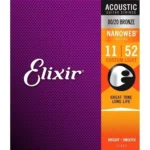 Elixir 11027 Senar Gitar Akustik 80/20 Bronze Nanoweb 11-52 - Gambar 3